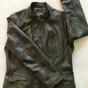 Zipper Faux Leather Jacket